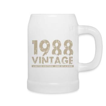 Jahrgang 1988 Bursdag - Unikat - Bierkrug - Weiß - Rechts