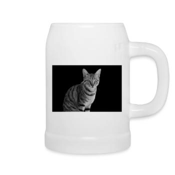 Katze weiß-schwarz - Bierkrug - Weiß - Rechts