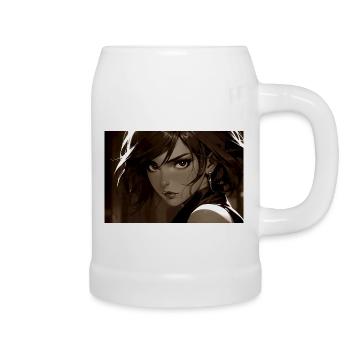 Femme Fatale in a Sepia-Colored Retro Look - Beer Mug - white - Right