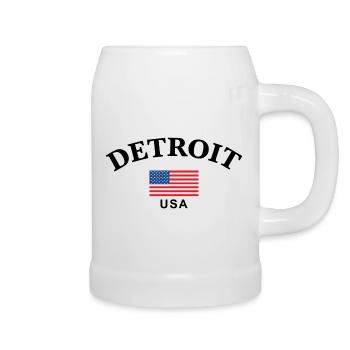 Detroit, USA - Bierkrug - Weiß - Rechts