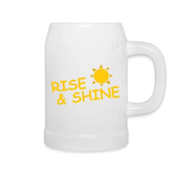 RISE AND SHINE - Bierkrug - Weiß - Rechts