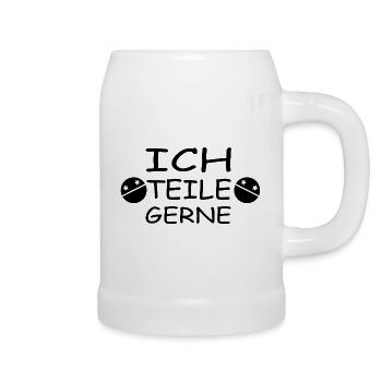 Ich teile gerne Techno rave ecstasy xtc schwarz - Bierkrug - Weiß - Rechts