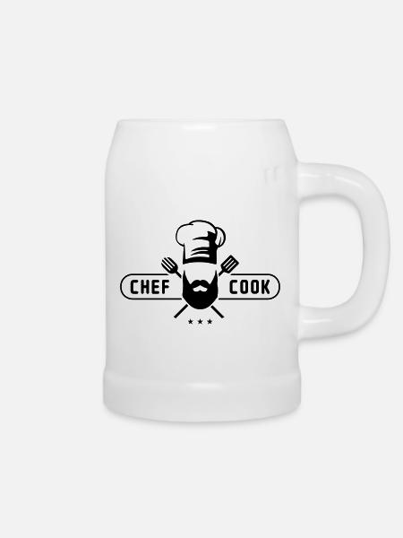 cook chef - Bierkrug - Weiß
