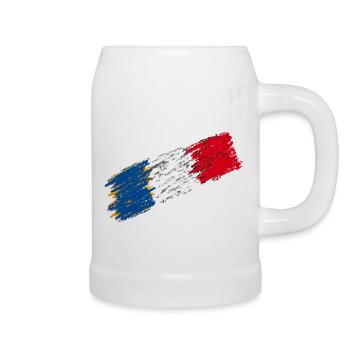 France Flag - ITALIC - Beer Mug - white - Right