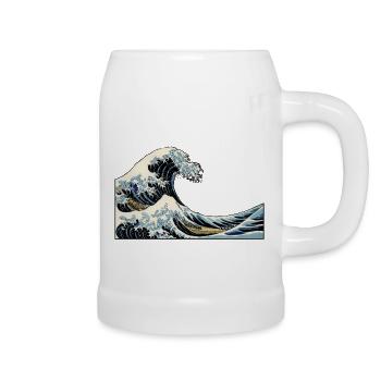 Welle The Great Wave off Kanagawa | Song Shirt - Bierkrug - Weiß - Rechts