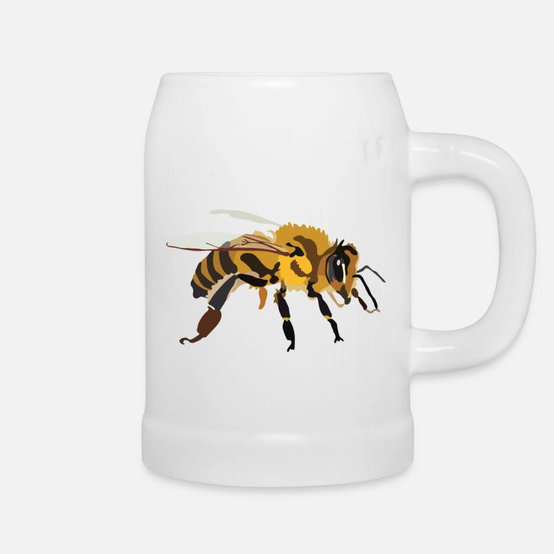 Honigbiene - Bierkrug - Weiß