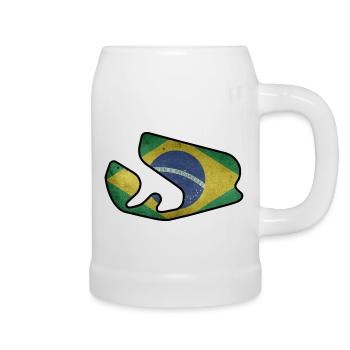 Brazil Circuit with Flag - Beer Mug - white - Right