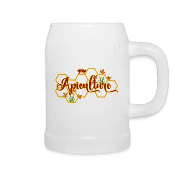 Apiculture cadeau apiculteur alvéoles et abeille - Chope en céramique - blanc - Droite