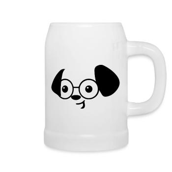 CHIEN CHAT ANIMAL DE COMPAGNIE - Chope en céramique - blanc - Droite
