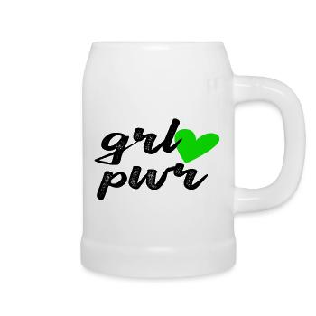 Grl Pwr - Bierkrug - Weiß - Rechts