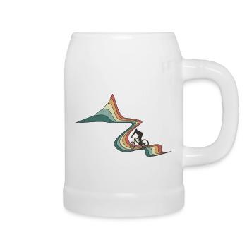 Biking Rainbow Road - Beer Mug - white - Right