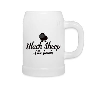 Black Sheep Of The Family | Black Sheep Humor - Beer Mug - white - Right