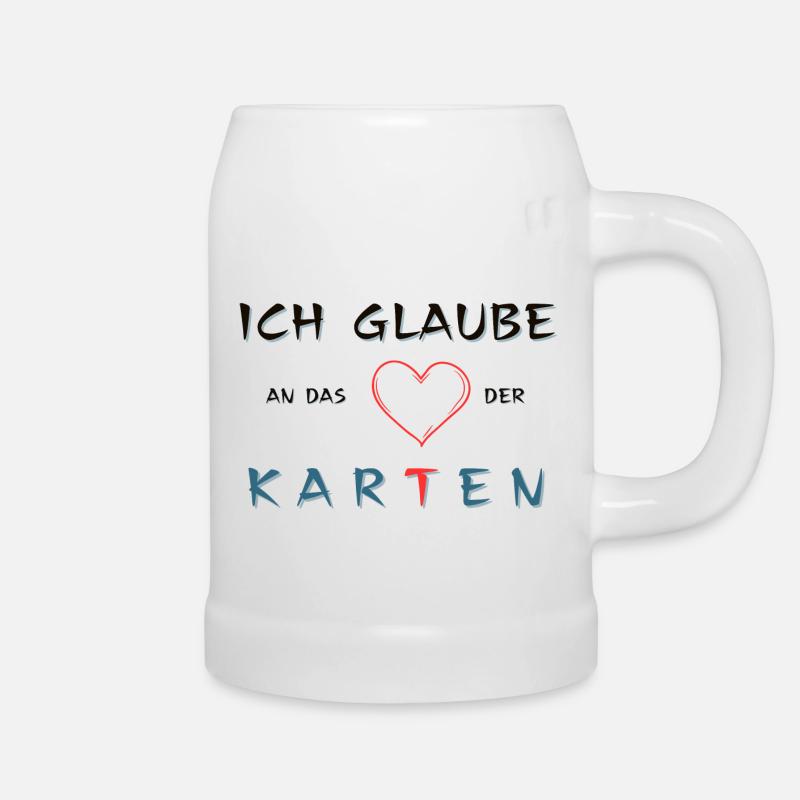 Glaube an das Herz der Karten - Bierkrug - Weiß