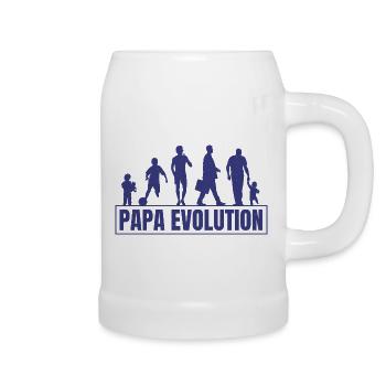 Papa Evolution - Bierkrug - Weiß - Rechts