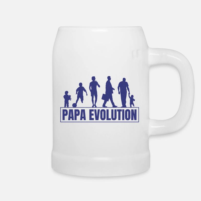Papa Evolution - Bierkrug - Weiß