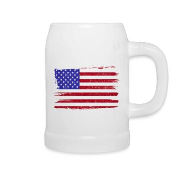 USA Amérique drapeau drapeau paix Vintage - Chope en céramique - blanc - Droite