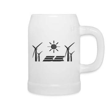 Erneuerbare Energie - Tag der Erde - ApriNoeScor - Bierkrug - Weiß - Rechts