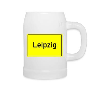 ortsschild leipzig - Bierkrug - Weiß - Rechts
