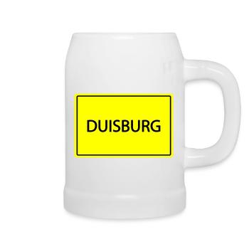 ortsschild duisburg - Bierkrug - Weiß - Rechts