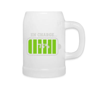 Battery at 75% charge - Beer Mug - white - Right