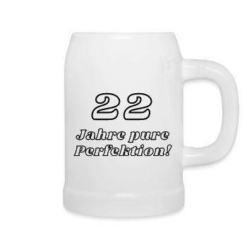 22 Jahre pure Perfektion - Geburtstag - Bierkrug - Weiß - Rechts
