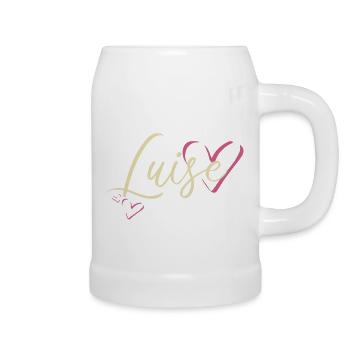 Luise Surname First name Calligraphy Heart - Beer Mug - white - Right