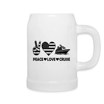 Frieden Liebe Kreuzfahrt USA Urlaubsmotiv - Bierkrug - Weiß - Rechts