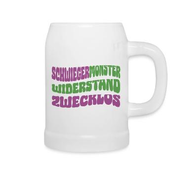 Schwiegermonster Widerstand zwecklos - Bierkrug - Weiß - Rechts