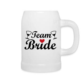 Équipe Mariée – Chemise de fête de jeune fille - Chope en céramique - blanc - Droite
