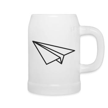 Avion en papier - Chope en céramique - blanc - Droite
