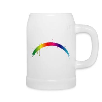 Rainbow Arc Gradient Splash Art - Beer Mug - white - Right