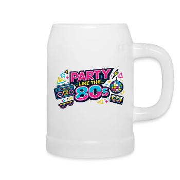 80s Party Neon Retro - Beer Mug - white - Right