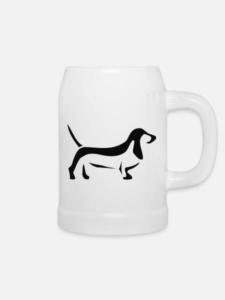 Basset - Bierkrug - Weiß