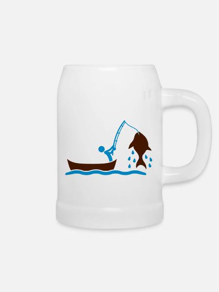 Fishing - Bierkrug - Weiß