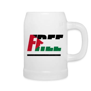 Free Palestina - Beer Mug - white - Right