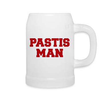 Pastis Man - Chope en céramique - blanc - Droite