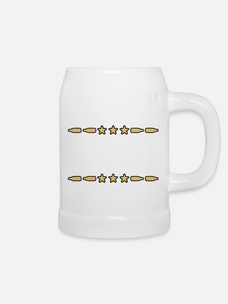 Text Rahmen Bierflaschen - Bierkrug - Weiß
