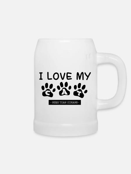 Catlove - Bierkrug - Weiß