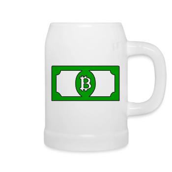 Bitcoin-Dollar - Bierkrug - Weiß - Rechts