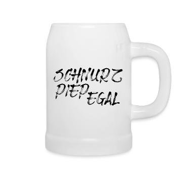 Schnurz Piep Egal - völlig egal - Bierkrug - Weiß - Rechts