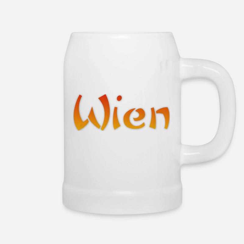 Wien Text - Bierkrug - Weiß