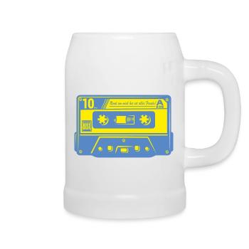 Rund um mich her ist alles Freude! On tape. - Bierkrug - Weiß - Rechts