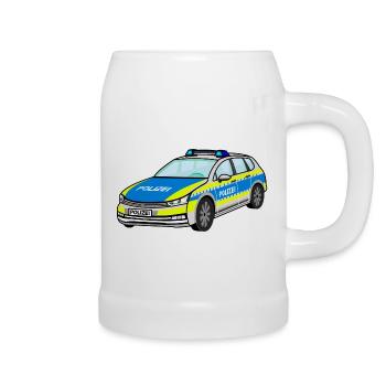 Voiture de police allemande, voiture de police, voiture de patrouille - Chope en céramique - blanc - Droite