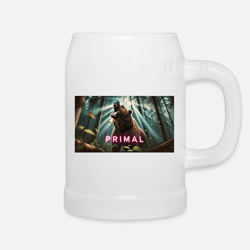 PRIMAL BEAR - Beer Mug - white