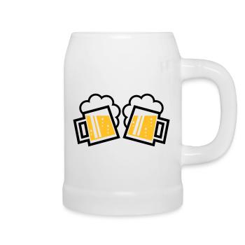 2 bavarois originaux ensemble (2) - Chope en céramique - blanc - Droite