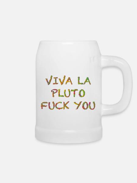 Es lebe la Pluto - Bierkrug - Weiß
