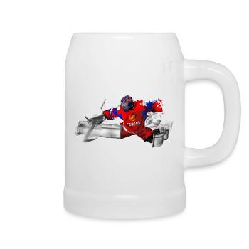 Eishockey Torwart - Bierkrug - Weiß - Rechts