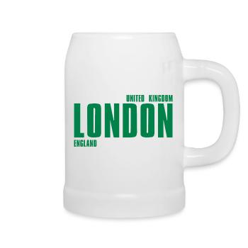 London – England Lyric Design - Beer Mug - white - Right
