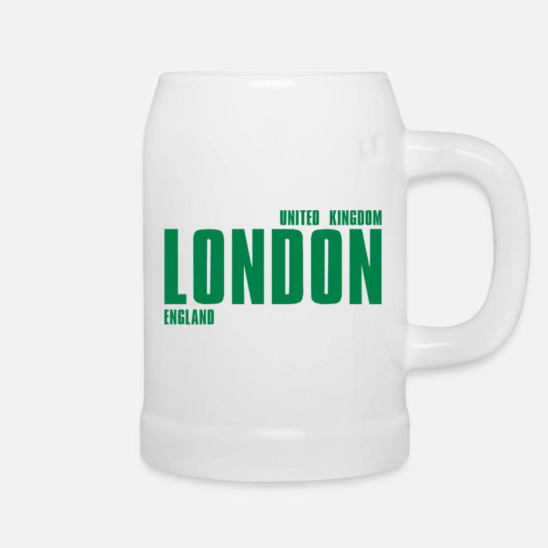 London – England Lyric Design - Beer Mug - white