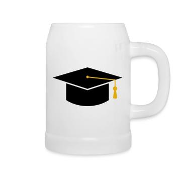 Graduation cap - Beer Mug - white - Right